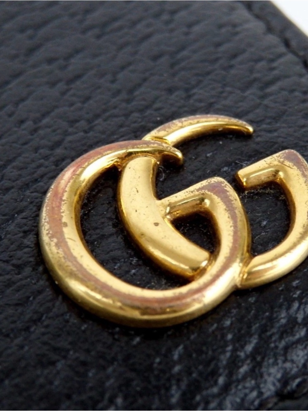 Gucci Black Leather Marmont Bi-Fold Wallet with Gold Double G - Picture 9 of 15